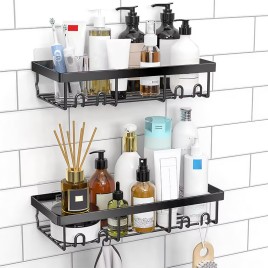 Black Aluminum Shower Rack