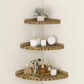 Eco friendly Wooden Corner Shelf Set (3 Pieces)