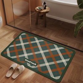 Retro Checkered Bathroom Mat