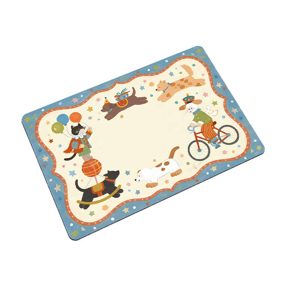Cartoon Circus Print Floor Mat