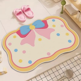 Bow Pattern Bathroom Mat