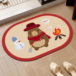 Cartoon Capybara Pattern Anti Slip Floor Mat