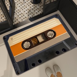 Retro Tape Pattern Bathroom Mat