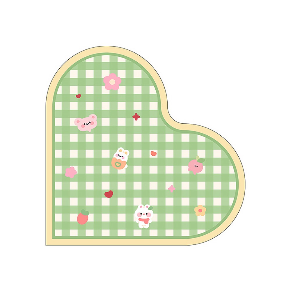 Heart Shaped Checkered Bathroom Mat