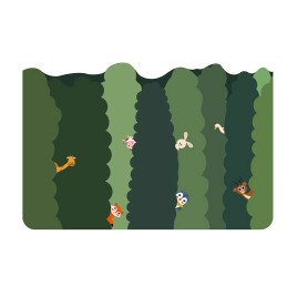 Green Plant Pattern Bathroom Mat