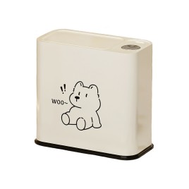 Square Press Lid Slotted Trash Can