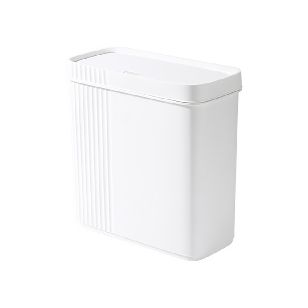 Lid Mounted Push To Push Trash Can