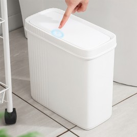 Lid Mounted Push To Push Trash Can