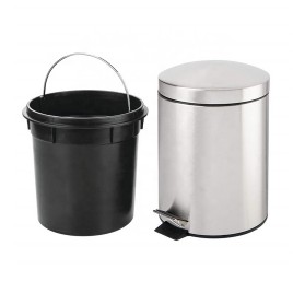 Silver Pedal Trash Can