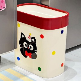 Polka Dot Cat Press Type Slot Trash Can