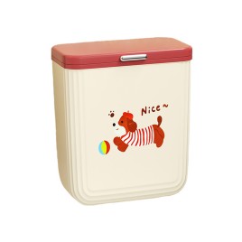 Wall Mounted Slotted Trash Can with Lid