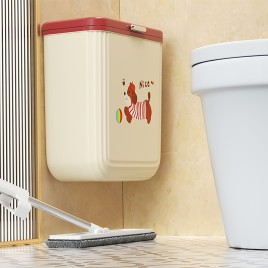 Wall Mounted Slotted Trash Can with Lid