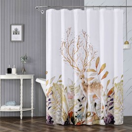 Deer Print Bathroom Curtain