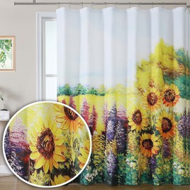 Sunflower Waterproof Shower Curtain