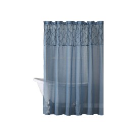 Solid Color Semi Transparent Bathroom Curtain