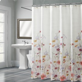 Rustic Floral Washed Paint Shower Curtain