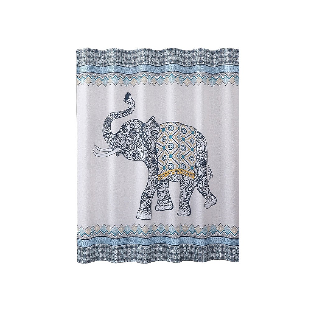 Cartoon Elephant Print Shower Curtain