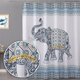 Cartoon Elephant Print Shower Curtain