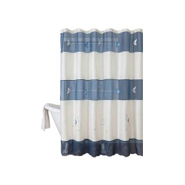 Semi transparent Fish Print Shower Curtain