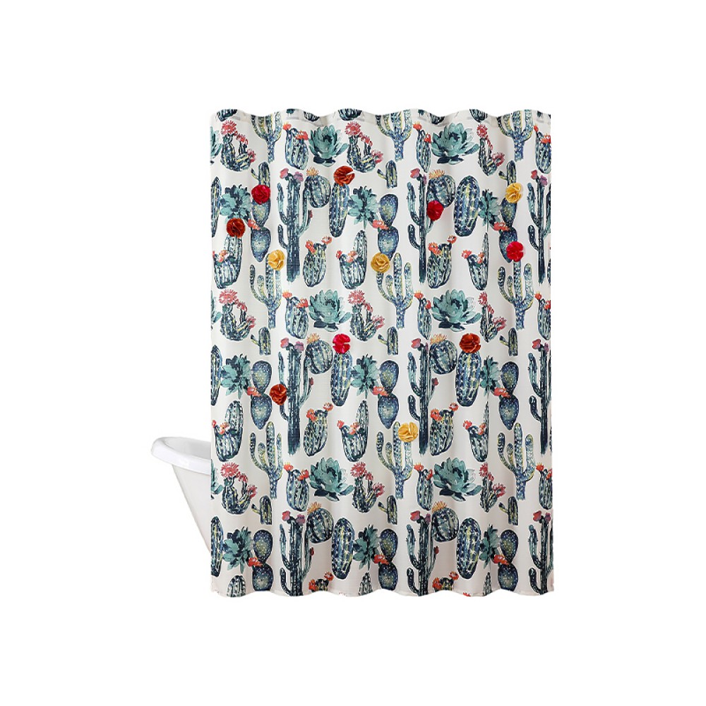 Cactus Print Shower Curtain