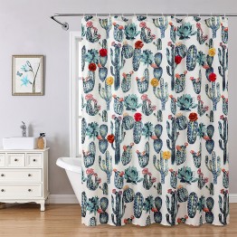 Cactus Print Shower Curtain