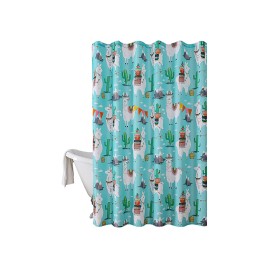 Cartoon Alpaca Print Shower Curtain
