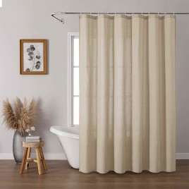 Solid Color Cotton Bathroom Curtain