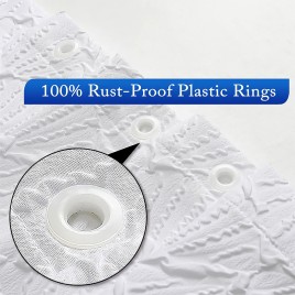 White Embossed Shower Curtain