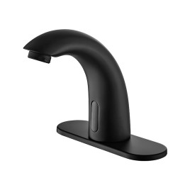 Matte Black Automatic Sensor Faucet for Bathroom