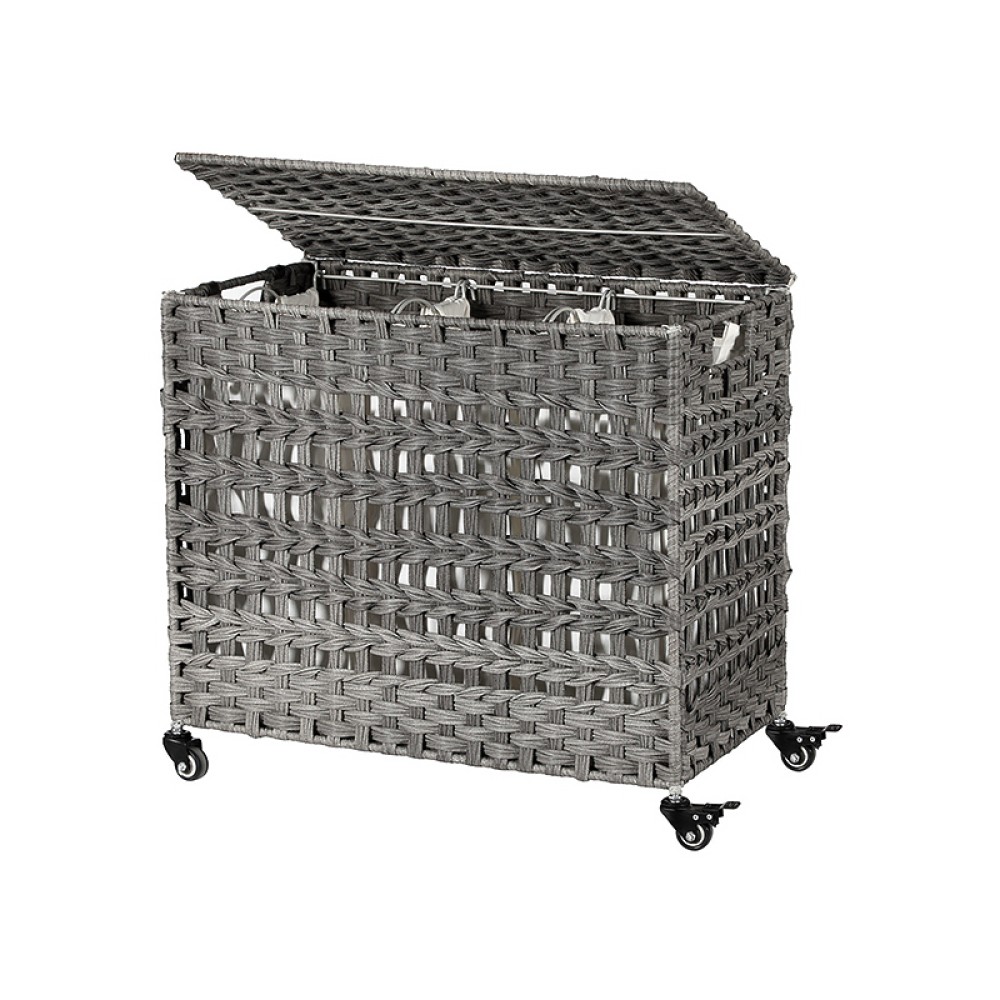 Movable Three Tier Compartment Laundry Basket