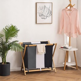 Color Blocked Foldable Laundry Basket