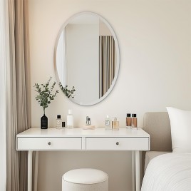 Frameless Oval Bathroom Mirror