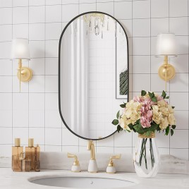 Oval Metal Bathroom Mirror