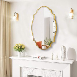 Retro Gold Oval Bathroom Mirror
