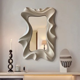Irregular Wave Shaped Frame Bathroom Mirror