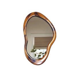 Walnut Wood Frame Bathroom Mirror